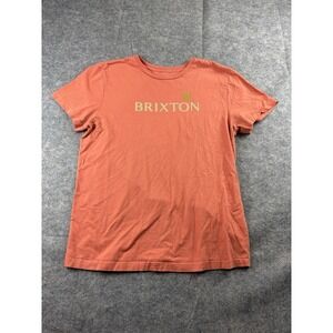 BRIXTON Men's Size L Tailored Fit Alpha Shield T-Shirt - Apricot Jam SEE